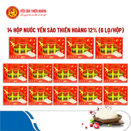 Combo 14 Hộp Nước Yến Sào Thiên Hoàng 12% Yến Tự Nhiên (6 lọ/hộp)