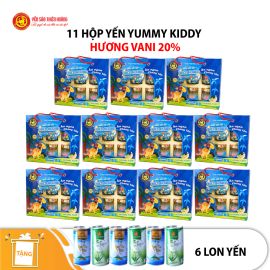 11 hộp yến Yummy Kiddy hương Vani 20% Thiên Hoàng (6 lọ/hộp) - Tặng 6 lon yến