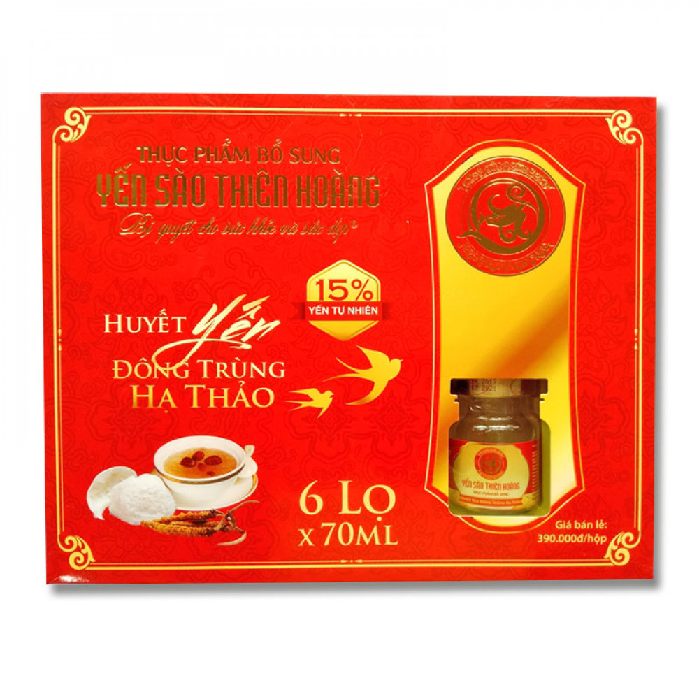 Nước Yến 15% Huyết Yến Đông Trùng Hạ Thảo - hộp 6 lọ Nước Yến 15% Huyết Yến Đông Trùng Hạ Thảo - hộp 6 lọ