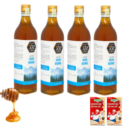 4 Chai Mật Ong Hoa Rừng Honey An 730g/Chai - Tặng 2 hộp sữa đặc pha chế NutiMilk Hộp 380g 4 Chai Mật Ong Hoa Rừng Honey An 730g/Chai - Tặng 2 hộp sữa đặc pha chế NutiMilk Hộp 380g
