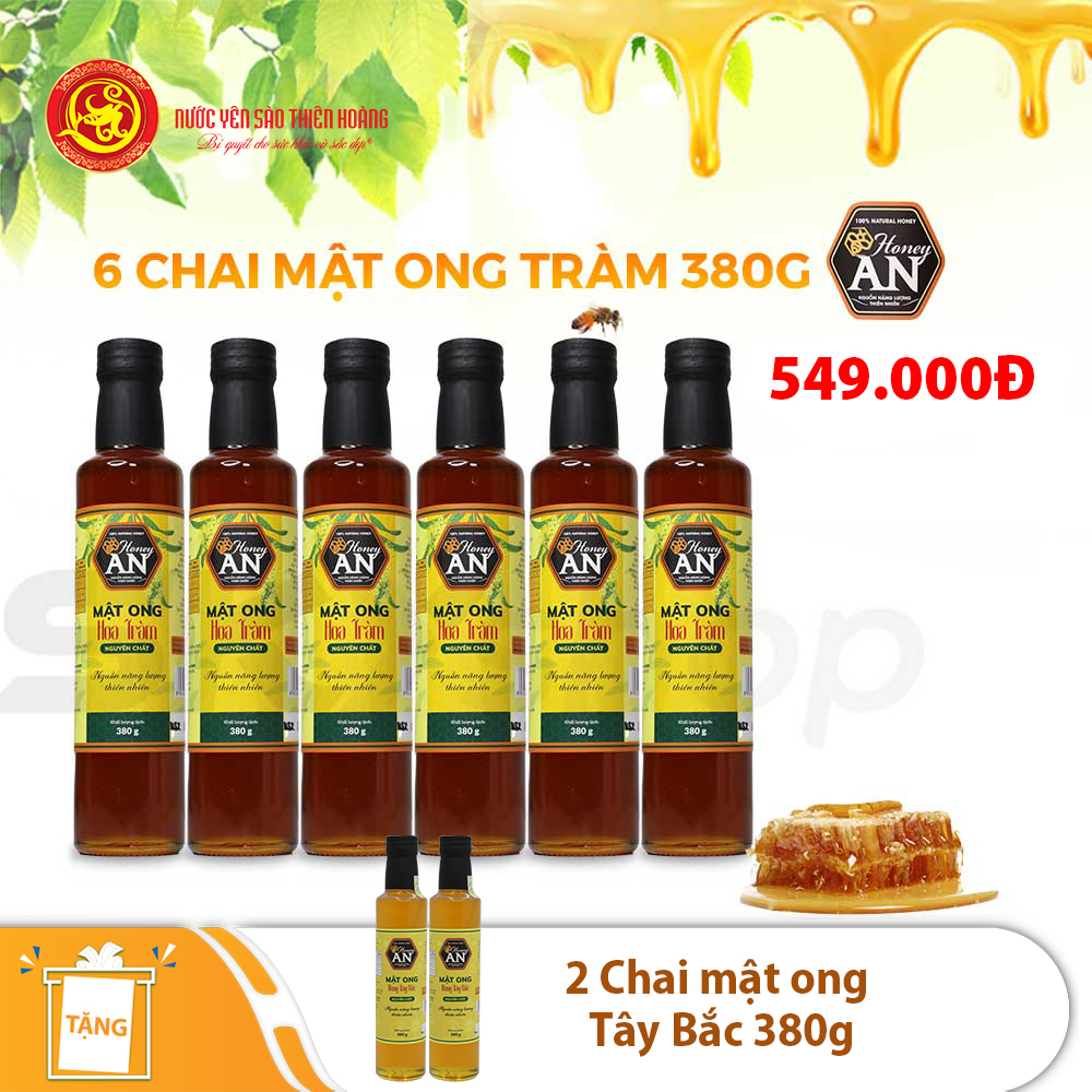 6 Chai mật ong Hoa Tràm Honey An 380gr - Tặng 2 chai mật ong Tây Bắc Honey An 380gr 6 Chai mật ong Hoa Tràm Honey An 380gr - Tặng 2 chai mật ong Tây Bắc Honey An 380gr