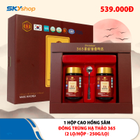 1 hộp cao hồng sâm Đông Trùng Hạ Thảo 365 Hàn Quốc hộp 2 lọ (250gr/lọ)