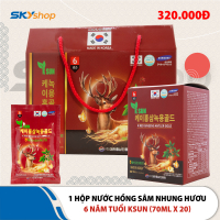 1 Hộp nước hồng sâm nhung hươu 6 năm tuổi KSUN (Hộp 20 gói x 70ml)