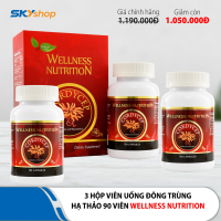 3 Hộp viên uống Đông Trùng Hạ Thảo Wellness Nutrition 90 viên/lọ