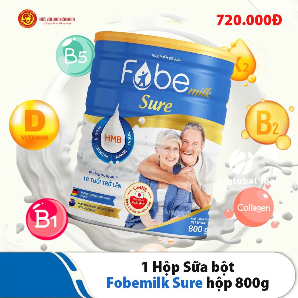Sữa Bột Fobemilk Sure bổ sung Protein, HBM, Carnitine, Taurine,.. Hộp 800g Sữa Bột Fobemilk Sure bổ sung Protein, HBM, Carnitine, Taurine,.. Hộp 800g