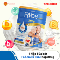 Sữa Bột Fobemilk Sure bổ sung Protein, HBM, Carnitine, Taurine,.. Hộp 800g
