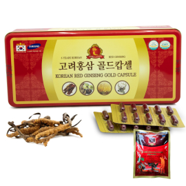 1 hộp viên hồng sâm đông trùng hạ thảo 120 viên Korea Red Ginseng Gold Capsule - Tặng 1 gói kẹo sâm 200g 1 hộp viên hồng sâm đông trùng hạ thảo 120 viên Korea Red Ginseng Gold Capsule - Tặng 1 gói kẹo sâm 200g