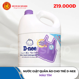 Bình nước giặt quần áo D-nee 3 lít màu tím hương lavender cho bé - Hàng chính hãng