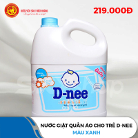 Bình nước giặt quần áo D-nee 3 lít màu xanh cho bé hương ban mai thơm mát - Hàng chính hãng