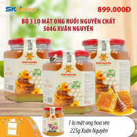 3 lọ mật ong ruồi nguyên chất 504g Xuân Nguyên  - Tặng 1 lọ mật ong hoa sen 225g