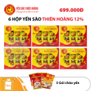 6 hộp yến sào Thiên Hoàng 12% - Tặng 5 gói cháo yến