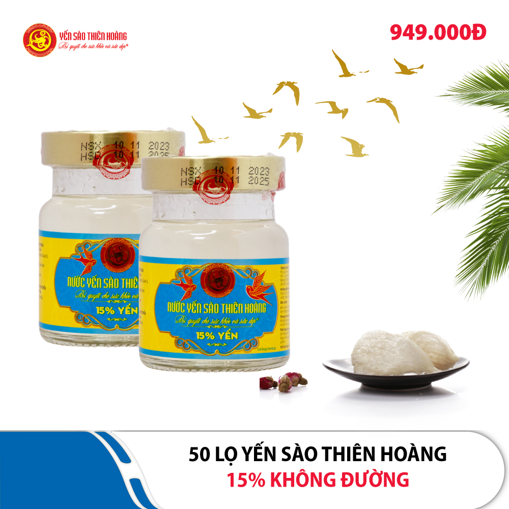 50 lọ yến sào Thiên Hoàng 15% Không Đường 50 lọ yến sào Thiên Hoàng 15% Không Đường