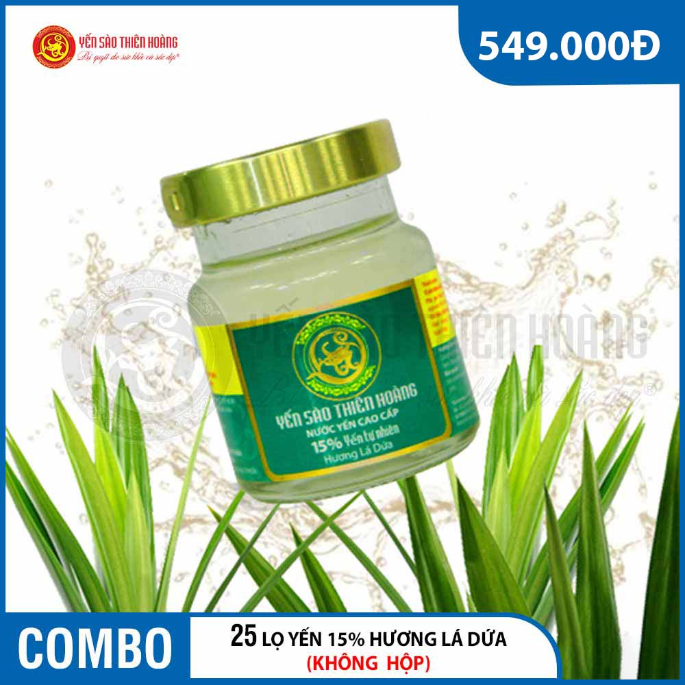 25 lọ yến sào Thiên Hoàng 15% hương lá dứa 25 lọ yến sào Thiên Hoàng 15% hương lá dứa