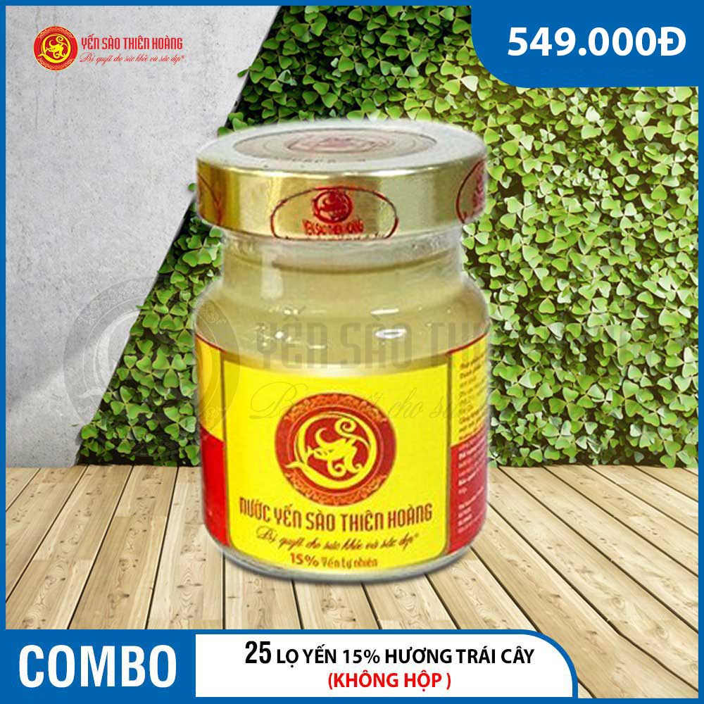 25 lọ yến sào Thiên Hoàng 15% hương trái cây 25 lọ yến sào Thiên Hoàng 15% hương trái cây