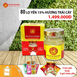 80 Lọ Yến Sào Thiên Hoàng 15% Trái cây - Tặng 5 lon yến hoặc 5 gói cháo yến Thiên Hoàng