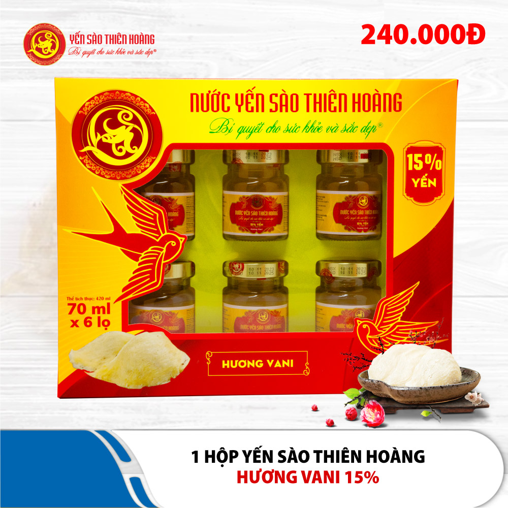 Yến Nước 15% Hương Vani Hộp 6 Lọ Yến Nước 15% Hương Vani Hộp 6 Lọ