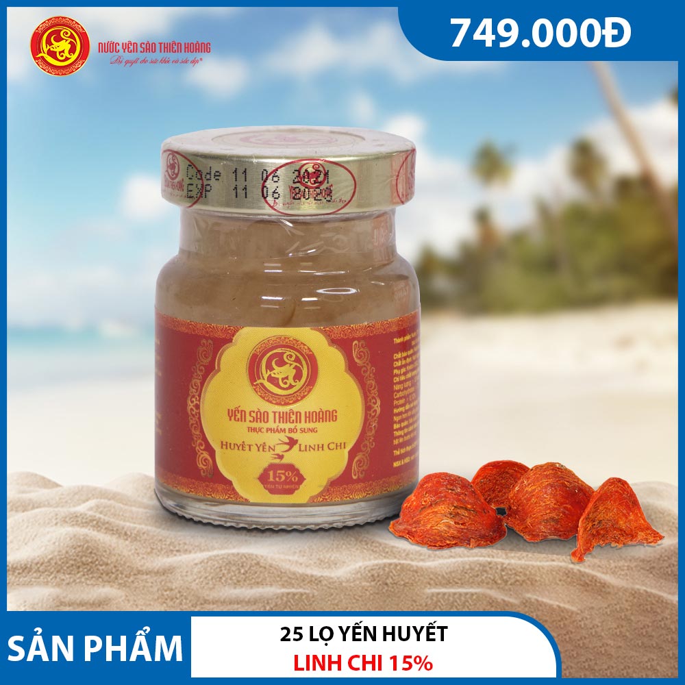 25 Lọ Yến Sào Thiên Hoàng Huyết Yến Linh Chi 15% 25 Lọ Yến Sào Thiên Hoàng Huyết Yến Linh Chi 15%