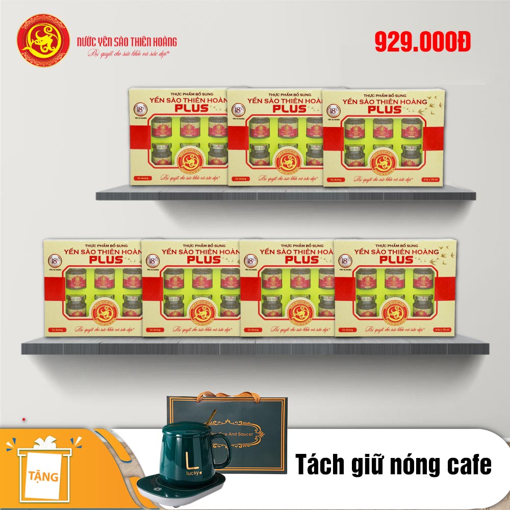 7 Hộp yến sào Thiên Hoàng 18% (6 lọ/hộp) - Tặng 1 tách giữ nóng cafe 7 Hộp yến sào Thiên Hoàng 18% (6 lọ/hộp) - Tặng 1 tách giữ nóng cafe
