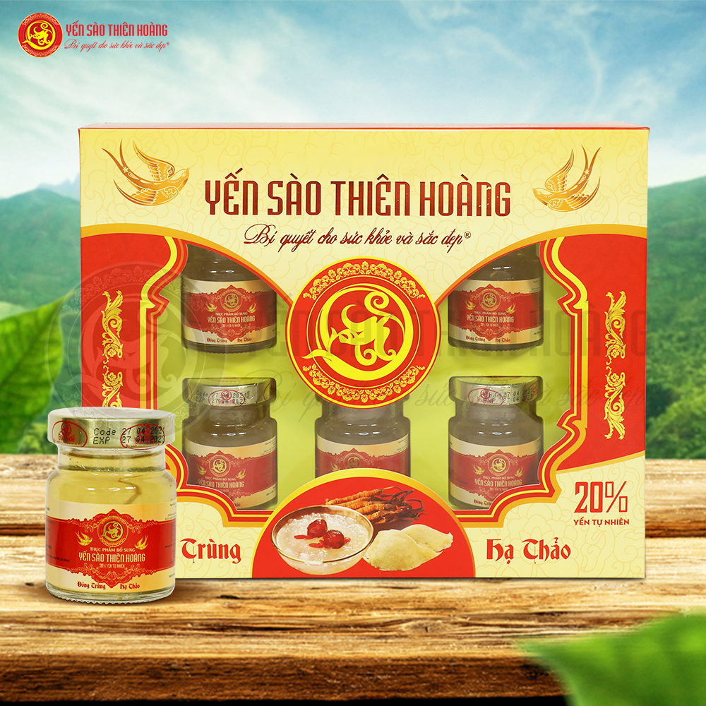 Nước Yến Đông Trùng Hạ Thảo 20% Yến Tự Nhiên - hộp 6 lọ x 70ml