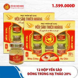 12 hộp yến sào đông trùng hạ thảo 20% 12 hộp yến sào đông trùng hạ thảo 20%