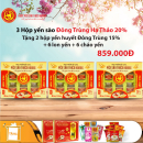 3 hộp yến sào đông trùng hạ thảo 20% - Tặng 2 hộp yến huyết đông trùng 15% + 6 lon yến + 6 gói cháo yến Thiên Hoàng (hương vị ngẫu nhiên)