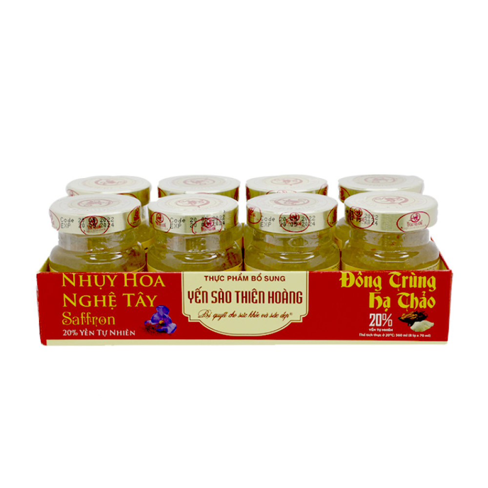 Nước Yến Đông Trùng Hạ Thảo 20% Yến Tự Nhiên - Lốc 8 lọ x 70ml Nước Yến Đông Trùng Hạ Thảo 20% Yến Tự Nhiên - Lốc 8 lọ x 70ml