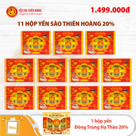 11 Hộp yến sào Thiên Hoàng 20% Hương tự nhiên (6 lọ/hộp) - Tặng 1 hộp yến sào Đông Trùng Hạ Thảo 20% 11 Hộp yến sào Thiên Hoàng 20% Hương tự nhiên (6 lọ/hộp) - Tặng 1 hộp yến sào Đông Trùng Hạ Thảo 20%