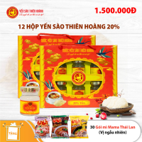 12 Hộp yến sào Thiên Hoàng 20% Hương tự nhiên (6 lọ/hộp) - Tặng 1 thùng mì Mama Thái Lan vị ngẫu nhiên (30 gói/ thùng)