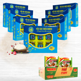 12 hộp yến sào Thiên Hoàng 25% không đường (6 lọ/hộp) - Tặng 1 thùng phở chay Colusa Miliket (30 gói)