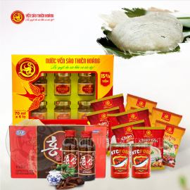 10 Hộp yến sào Thiên Hoàng 41% (6 lọ/hộp) - Tặng 1 hộp yến sào Thiên Hoàng 15% Vani + 10 gói cháo yến + 2 lon cá hộp KTC Food + 10 chai sâm Hàn Quốc 10 Hộp yến sào Thiên Hoàng 41% (6 lọ/hộp) - Tặng 1 hộp yến sào Thiên Hoàng 15% Vani + 10 gói cháo yến + 2 lon cá hộp KTC Food + 10 chai sâm Hàn Quốc