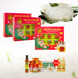 10 Hộp yến sào Thiên Hoàng 41% (6 lọ/hộp) - Tặng 1 tai yến tổ 6g + 1 chai mật ong Honey An 380g + 6 gói cháo yến Thiên Hoàng + 2 chai dầu ăn + 2 lon sữa đặc Ngôi Sao Phương Nam 380g 10 Hộp yến sào Thiên Hoàng 41% (6 lọ/hộp) - Tặng 1 tai yến tổ 6g + 1 chai mật ong Honey An 380g + 6 gói cháo yến Thiên Hoàng + 2 chai dầu ăn + 2 lon sữa đặc Ngôi Sao Phương Nam 380g