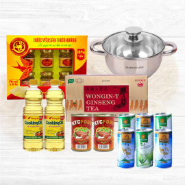 10 Hộp yến sào Thiên Hoàng Hoa Anh Đào 45% (6 lọ/hộp) - Tặng 1 hộp yến 15% + 1 nồi Inox Sunhouse SHG788-20 + 6 lon yến + 2 chai dầu ăn + 2 lon cá hộp + 1 hộp trà sâm Wongin-T Ginseng Tea