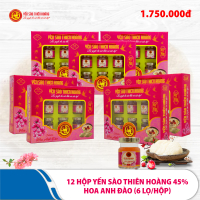 12 Hộp yến sào Thiên Hoàng Hoa Anh Đào 45% (6 lọ/hộp)