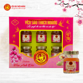3 Hộp yến sào Thiên Hoàng Hoa Anh Đào 45% (6 lọ/hộp) + 3 hộp yến huyết Đông Trùng Hạ Thảo 15% - Tặng 5 hộp yến 41%