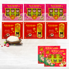 3 Hộp yến sào Thiên Hoàng Hoa Anh Đào 45% (6 lọ/hộp) + 3 hộp yến huyết Đông Trùng Hạ Thảo 15% - Tặng 5 hộp yến 41%