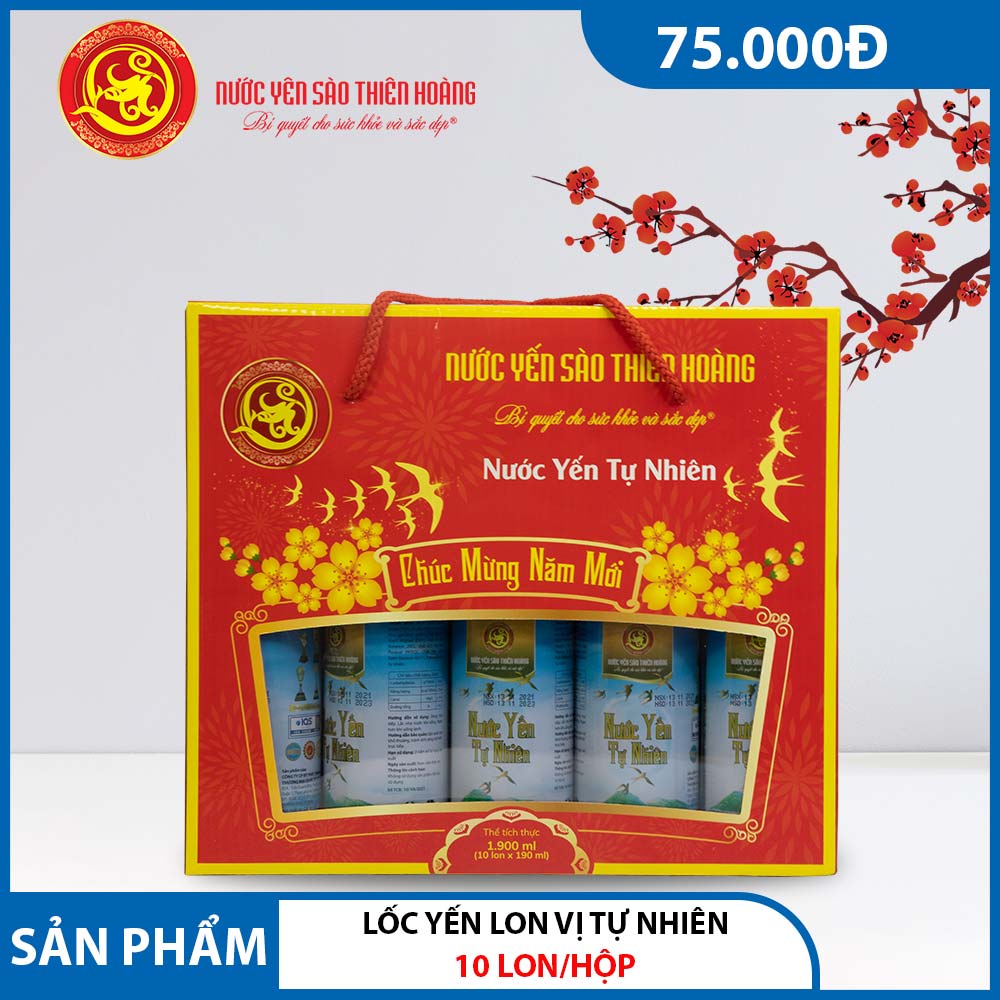 1 Hộp yến tự nhiên Thiên Hoàng Hộp Xuân 2022 (10 Lon/Hộp) 1 Hộp yến tự nhiên Thiên Hoàng Hộp Xuân 2022 (10 Lon/Hộp)