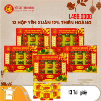 13 Hộp Yến Sào Thiên Hoàng 12% Hộp 6 lọ Xuân - Tặng 13 túi yến xuân