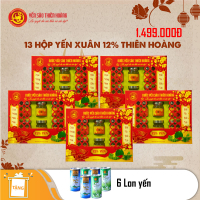 13 Hộp Yến Sào Thiên Hoàng 12% Hộp 6 lọ Xuân - Tặng 6 lon yến Thiên Hoàng