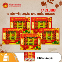 13 Hộp Yến Sào Thiên Hoàng 12% Hộp 6 lọ Xuân - Tặng 8 gói cháo yến Thiên Hoàng