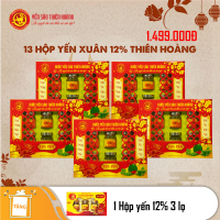 13 Hộp Yến Sào Thiên Hoàng 12% Hộp 6 lọ Xuân - Tặng 1 hộp yến Thiên Hoàng 12% (3 lọ/hộp)