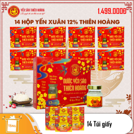 14 Hộp Yến xuân Thiên Hoàng 12% (6 lọ/hộp) - Tặng 14 túi giấy