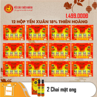 12 Hộp yến xuân Thiên Hoàng 18% (6 lọ/hộp) - Tặng 2 chai mật ong Honey An