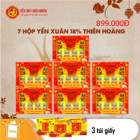 7 Hộp yến xuân Thiên Hoàng 18% (6 lọ/hộp) - Tặng 3 túi yến xuân