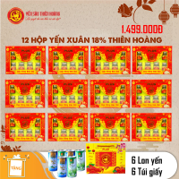 12 Hộp yến xuân Thiên Hoàng 18% (6 lọ/hộp) - Tặng 6 lon yến + 6 túi yến xuân Thiên Hoàng