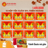 12 Hộp yến xuân Thiên Hoàng 18% (6 lọ/hộp) - Tặng 1 hộp bánh goute orion mè giòn tan