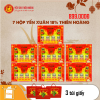 7 Hộp yến xuân Thiên Hoàng 18% (6 lọ/hộp) - Tặng 3 túi yến xuân