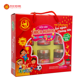 11 hộp yến Yummy Kiddy hương dâu 20% Thiên Hoàng (6 lọ/hộp) - Tặng 2 gói kẹo sâm 11 hộp yến Yummy Kiddy hương dâu 20% Thiên Hoàng (6 lọ/hộp) - Tặng 2 gói kẹo sâm