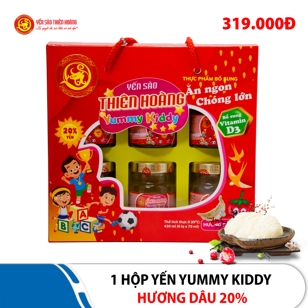 1 Hộp yến Yummy Kiddy hương dâu 20% Thiên Hoàng 1 Hộp yến Yummy Kiddy hương dâu 20% Thiên Hoàng