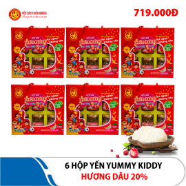 6 hộp yến Yummy Kiddy hương dâu 20% Thiên Hoàng (6 lọ/hộp)
