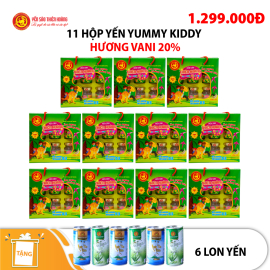 11 hộp yến Yummy Kiddy hương Vani 20% Thiên Hoàng (6 lọ/hộp) - Tặng 6 lon yến
